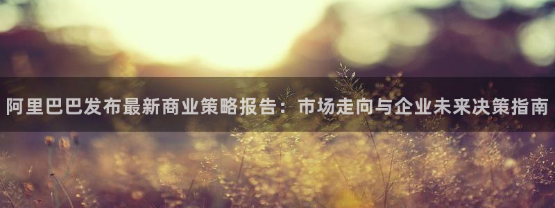阿里巴巴发布最新商业策略报告：市场走向与企业未来决策指南
